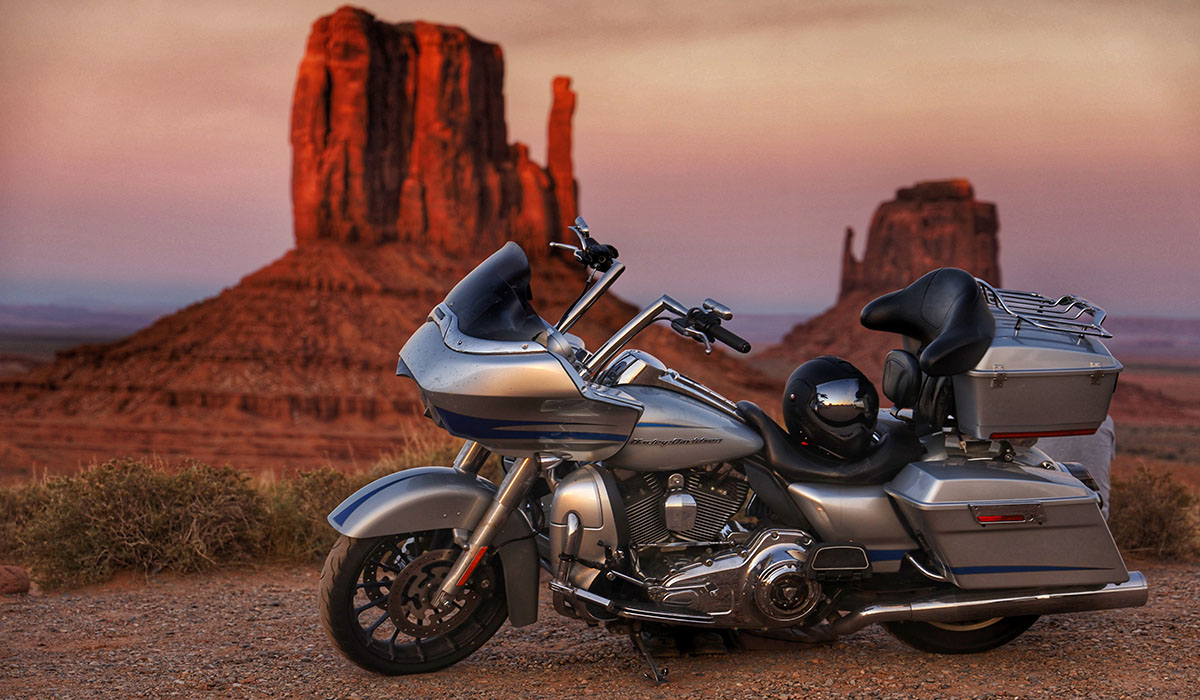 Monument Valley on a Harley-Davidson Road Glide