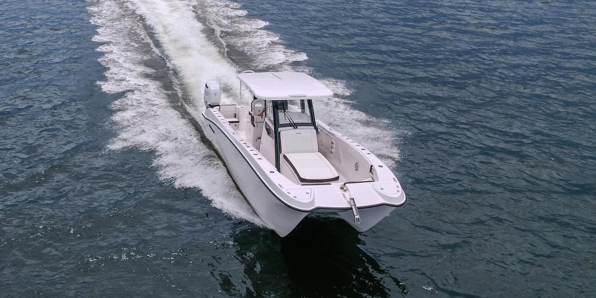 center console power catamarans
